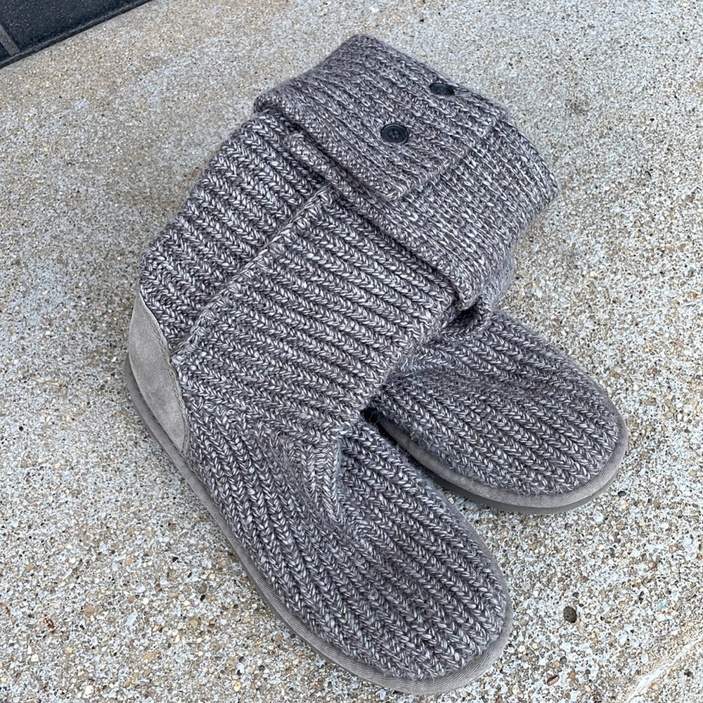 Ugg Sweater Button Boots Gray Size 8